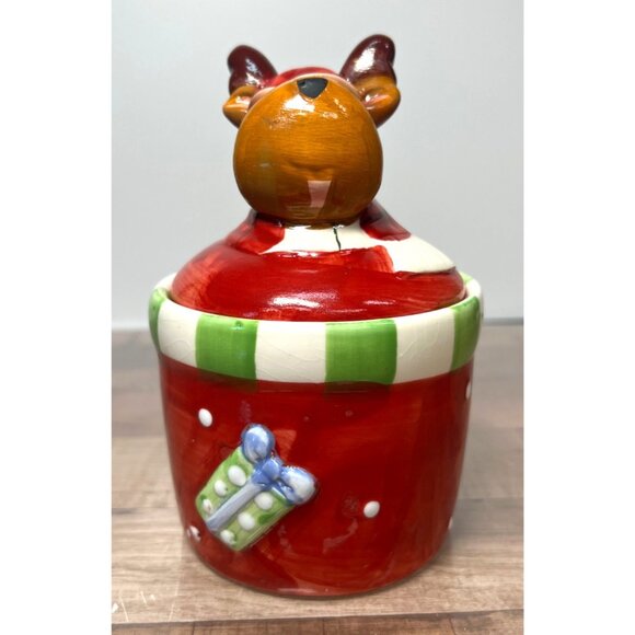 Royal Norfolk Reindeer-Themed Ceramic Jar - Picture 2 of 5